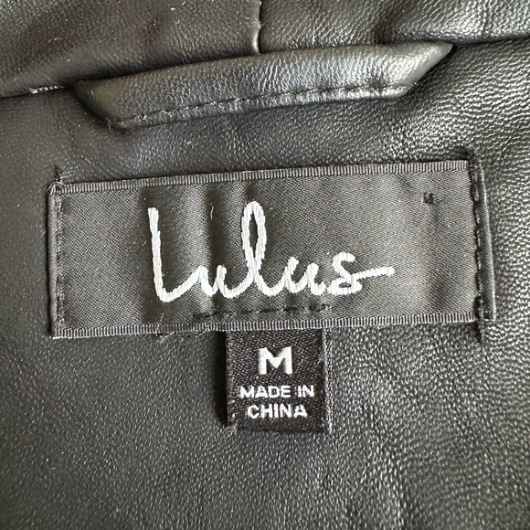 Lulus Black Vegan Leather Jacket with Zipper Details Medium - Picture 13 of 15